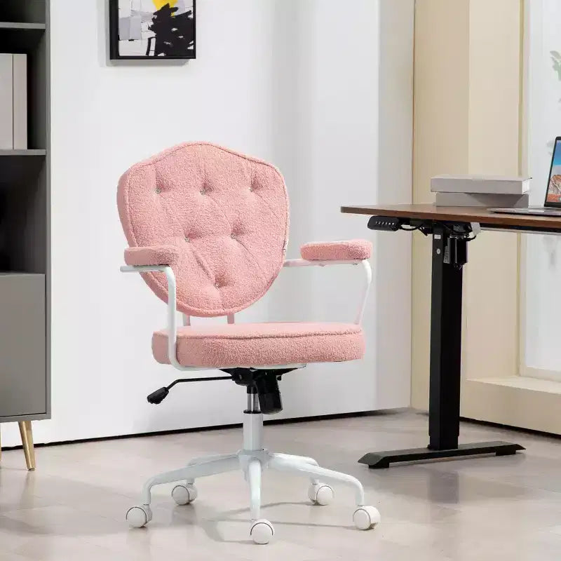 Sillas de escritorio Okak para oficina en casa, silla de tocador tapizada con altura ajustable, silla giratoria para oficina, estudio, sala de lectura