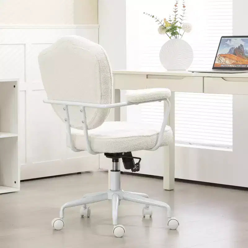 Sillas de escritorio Okak para oficina en casa, silla de tocador tapizada con altura ajustable, silla giratoria para oficina, estudio, sala de lectura