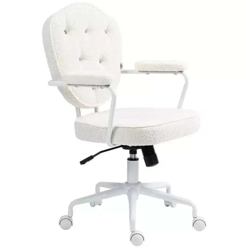 Sillas de escritorio Okak para oficina en casa, silla de tocador tapizada con altura ajustable, silla giratoria para oficina, estudio, sala de lectura