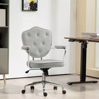 Sillas de escritorio Okak para oficina en casa, silla de tocador tapizada con altura ajustable, silla giratoria para oficina, estudio, sala de lectura