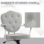 Sillas de escritorio Okak para oficina en casa, silla de tocador tapizada con altura ajustable, silla giratoria para oficina, estudio, sala de lectura
