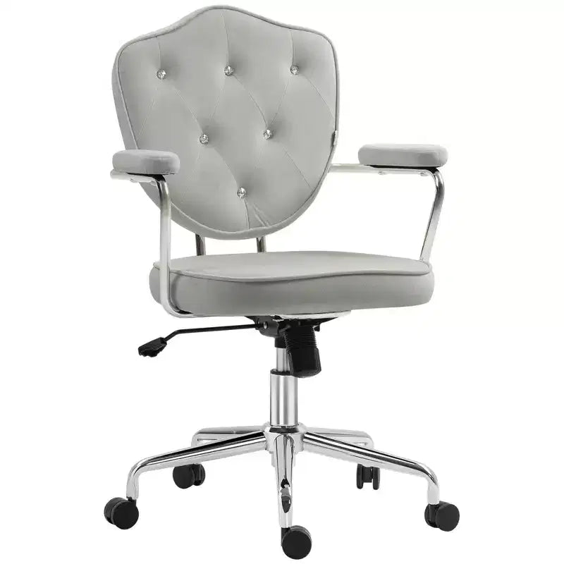Sillas de escritorio Okak para oficina en casa, silla de tocador tapizada con altura ajustable, silla giratoria para oficina, estudio, sala de lectura