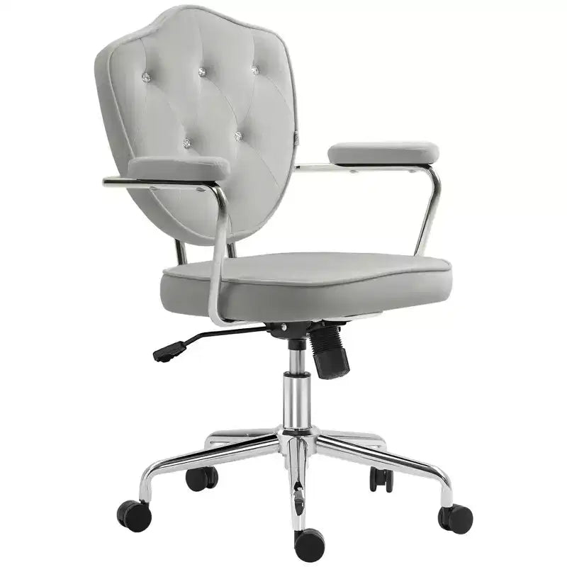 Sillas de escritorio Okak para oficina en casa, silla de tocador tapizada con altura ajustable, silla giratoria para oficina, estudio, sala de lectura