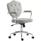 Sillas de escritorio Okak para oficina en casa, silla de tocador tapizada con altura ajustable, silla giratoria para oficina, estudio, sala de lectura