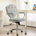 Sillas de escritorio Okak para oficina en casa, silla de tocador tapizada con altura ajustable, silla giratoria para oficina, estudio, sala de lectura
