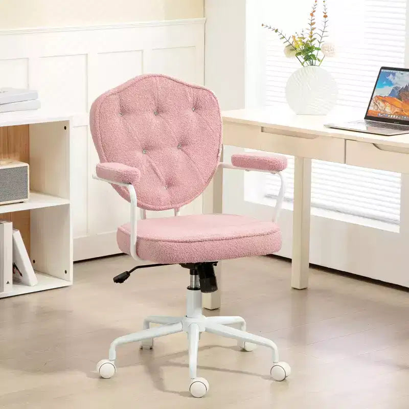 Sillas de escritorio Okak para oficina en casa, silla de tocador tapizada con altura ajustable, silla giratoria para oficina, estudio, sala de lectura