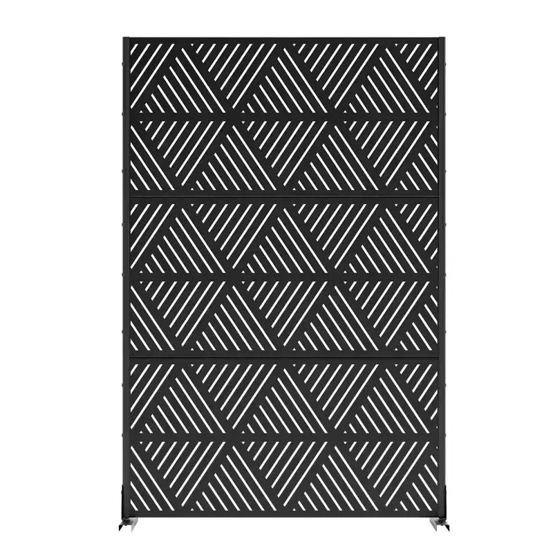 MAYEERTY Divisor de Exterior e Interior de Pantalla de Acero Galvanizado Negro Prismatico Triangular con Pantalla Decorativa de Privacidad Autónoma