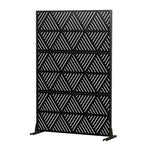 MAYEERTY Divisor de Exterior e Interior de Pantalla de Acero Galvanizado Negro Prismatico Triangular con Pantalla Decorativa de Privacidad Autónoma