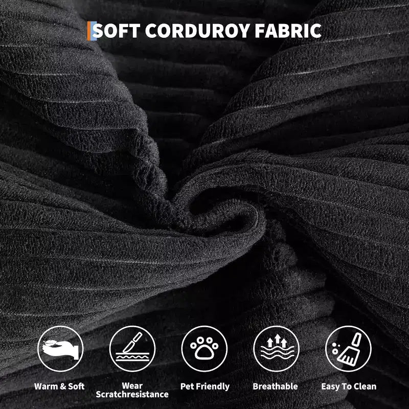 Sofá cama convertible de 78.8'' con almohadas, sofá de pana 5 en 1, sofá plegable con estructura de forma fija, no requiere montaje