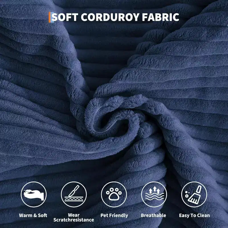 Sofá cama convertible de 78.8'' con almohadas, sofá de pana 5 en 1, sofá plegable con estructura de forma fija, no requiere montaje