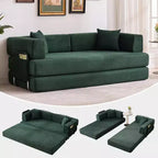 Sofá cama convertible de 78.8'' con almohadas, sofá de pana 5 en 1, sofá plegable con estructura de forma fija, no requiere montaje