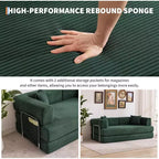 Sofá cama convertible de 78.8'' con almohadas, sofá de pana 5 en 1, sofá plegable con estructura de forma fija, no requiere montaje