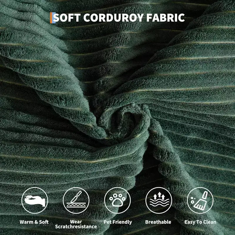 Sofá cama convertible de 78.8'' con almohadas, sofá de pana 5 en 1, sofá plegable con estructura de forma fija, no requiere montaje