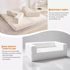 Sofá cama convertible de 78.8'' con almohadas, sofá de pana 5 en 1, sofá plegable con estructura de forma fija, no requiere montaje