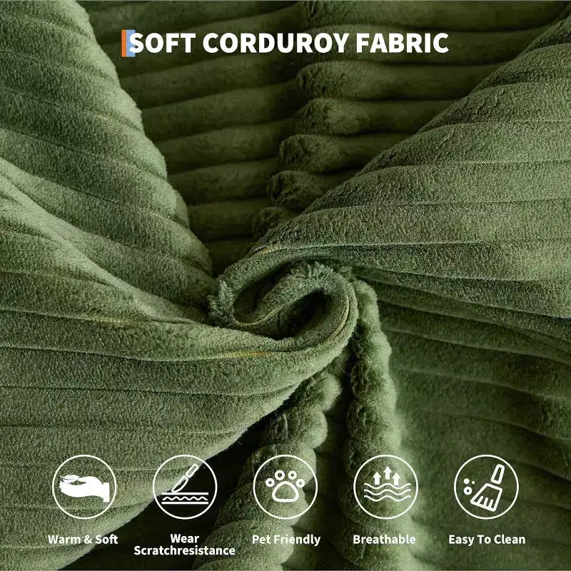 Sofá cama convertible de 78.8'' con almohadas, sofá de pana 5 en 1, sofá plegable con estructura de forma fija, no requiere montaje