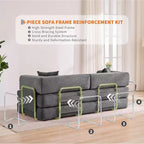 Sofá cama convertible de 78.8'' con almohadas, sofá de pana 5 en 1, sofá plegable con estructura de forma fija, no requiere montaje