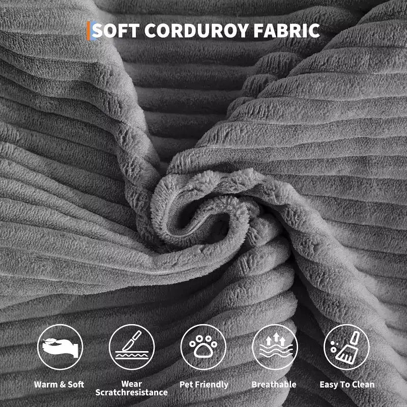 Sofá cama convertible de 78.8'' con almohadas, sofá de pana 5 en 1, sofá plegable con estructura de forma fija, no requiere montaje