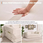 Sofá cama convertible de 78.8'' con almohadas, sofá de pana 5 en 1, sofá plegable con estructura de forma fija, no requiere montaje