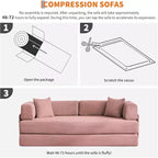 Sofá cama convertible de 78.8'' con almohadas, sofá de pana 5 en 1, sofá plegable con estructura de forma fija, no requiere montaje