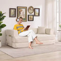 78.8'' Convertible Sleeper Floor Sofa Bed w/Pillows, 5-in-1 Corduroy Floor Couch, Folding Mattress Couch Loveseat with Fixed-Shape Frame, No Assembly