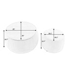 Juego de otomanas redondas Homy Casa con tapa de bandeja de madera extraíble y reposapiés, para sala de estar y dormitorio