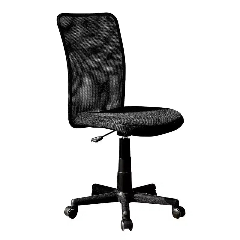 Silla de oficina Okak sin brazos con respaldo de malla, silla de escritorio con altura ajustable y ruedas universales, silla cómoda para oficina, hogar, color negro