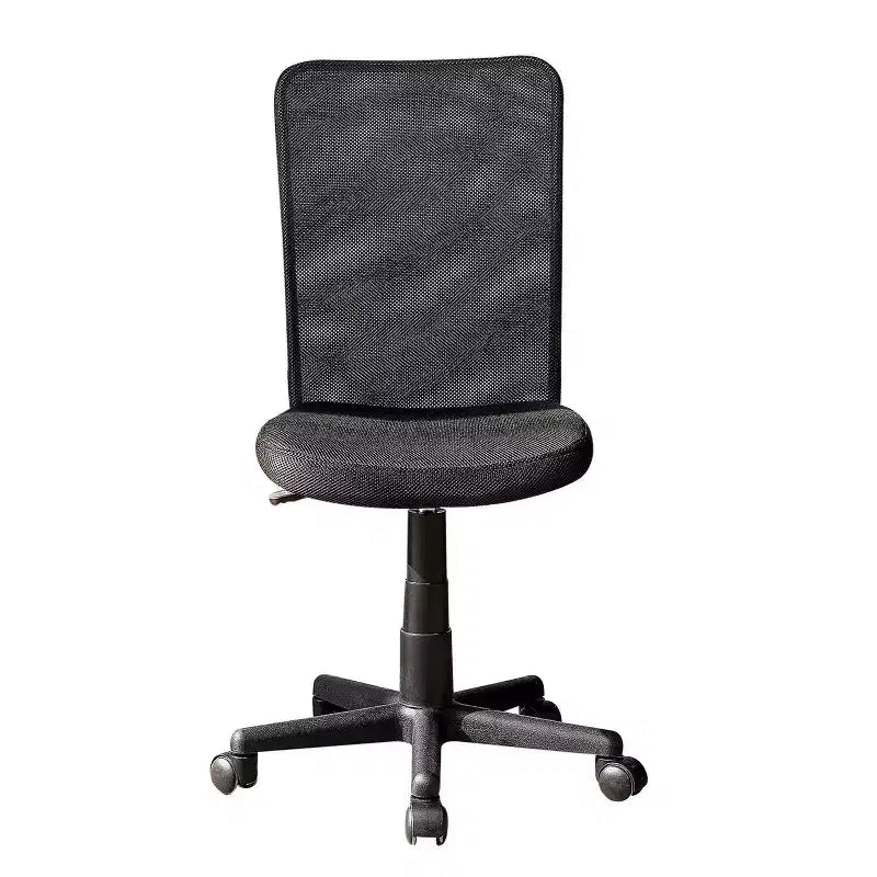 Silla de oficina Okak sin brazos con respaldo de malla, silla de escritorio con altura ajustable y ruedas universales, silla cómoda para oficina, hogar, color negro