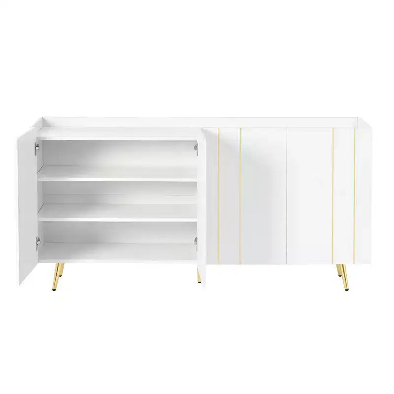 Okak Modern Shoe Cabinet, Freestanding Shoe Organizer with 2 Doors and 6 Shelves, Shoe Storage Cabinet for Entryway, Living Room, Hallway