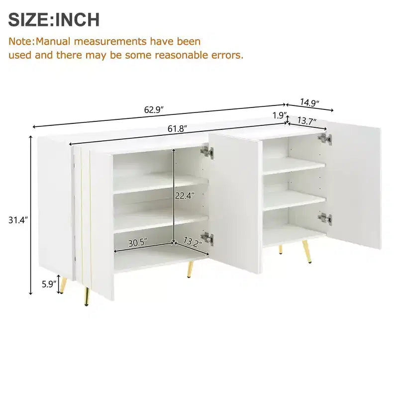 Okak Modern Shoe Cabinet, Freestanding Shoe Organizer with 2 Doors and 6 Shelves, Shoe Storage Cabinet for Entryway, Living Room, Hallway