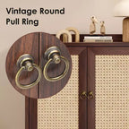 Okak Sideboard Cabinet, Buffet Cabinet with 2 Rattan Decorated Doors, Storage Cabinet for Living Room, Dining Room, Kitchen