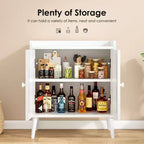 Okak Sideboard Cabinet, Buffet Cabinet with 2 Rattan Decorated Doors, Storage Cabinet for Living Room, Dining Room, Kitchen