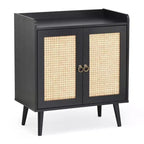 Okak Sideboard Cabinet, Buffet Cabinet with 2 Rattan Decorated Doors, Storage Cabinet for Living Room, Dining Room, Kitchen