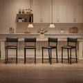 Set of 4 Bar Stools, 25 Height Counter Stools with Ergonomic Backrest, PU Leather Seat, Heavy-Duty Metal Frame for Kitchen, Bar, Restaurant