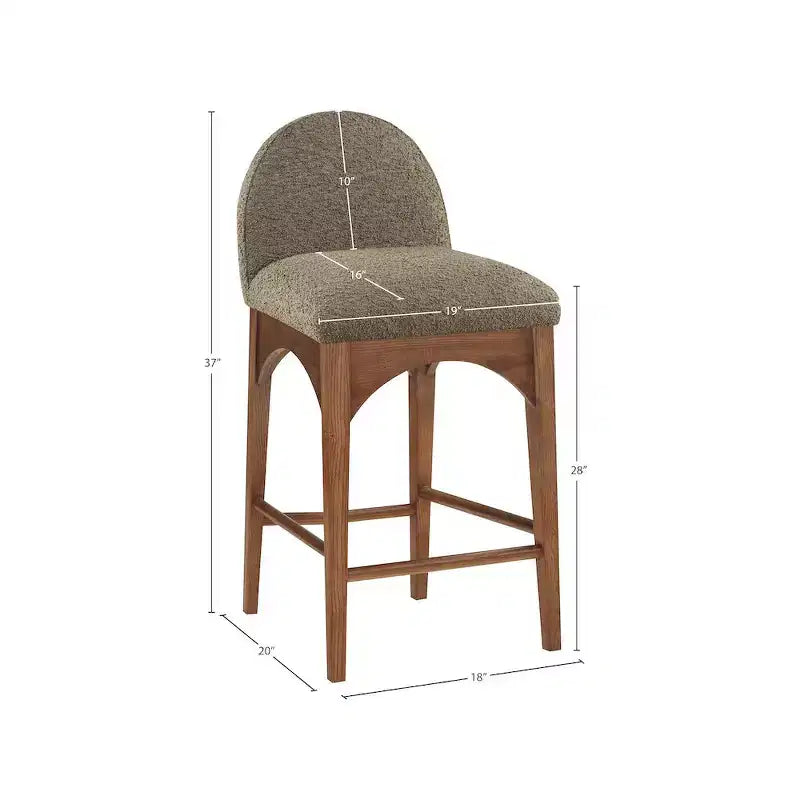 Meridian Furniture, Taburete de tela de bucle Waldorf Olive