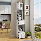 GDFStudio Edmund Gabinete de Almacenamiento Moderno de 70.87'' de Alto con 2 Cajones y Puertas de Vidrio