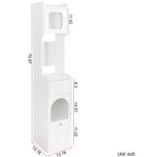 GDFStudio Edmund Gabinete de Almacenamiento Moderno de 70.87'' de Alto con 2 Cajones y Puertas de Vidrio