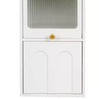 GDFStudio Edmund Gabinete de Almacenamiento Moderno de 70.87'' de Alto con 2 Cajones y Puertas de Vidrio