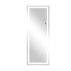Espejo de cuerpo entero rectangular sin marco de aleación de aluminio con esquinas redondeadas MAYEERTY con soporte para sala de estar o dormitorio, blanco