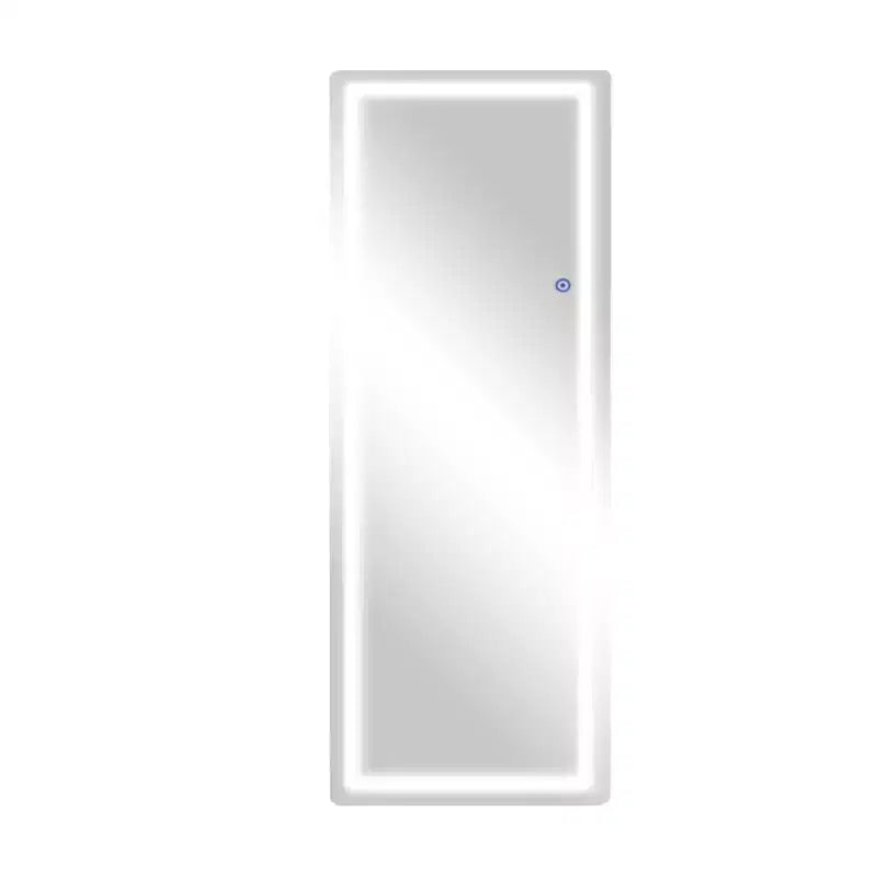 Espejo de cuerpo entero rectangular sin marco de aleación de aluminio con esquinas redondeadas MAYEERTY con soporte para sala de estar o dormitorio, blanco