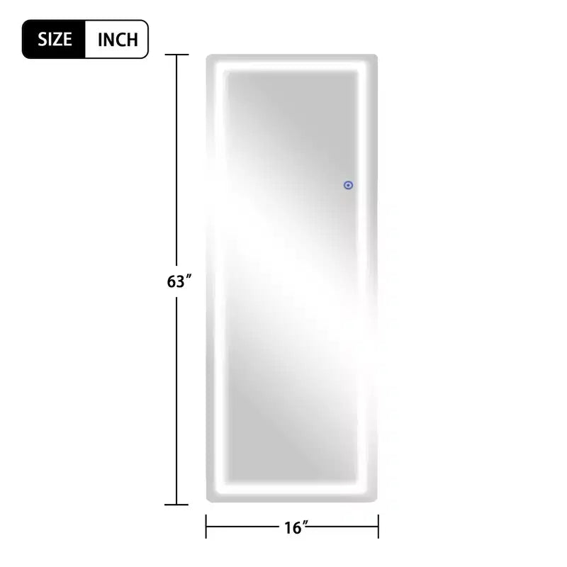 Espejo de cuerpo entero rectangular sin marco de aleación de aluminio con esquinas redondeadas MAYEERTY con soporte para sala de estar o dormitorio, blanco