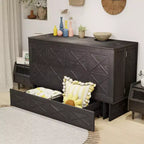 Cama de pared Queen Keloyid Haimyy de madera maciza con cargador integrado y cajón resistente