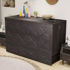 Cama de pared Queen Keloyid Haimyy de madera maciza con cargador integrado y cajón resistente