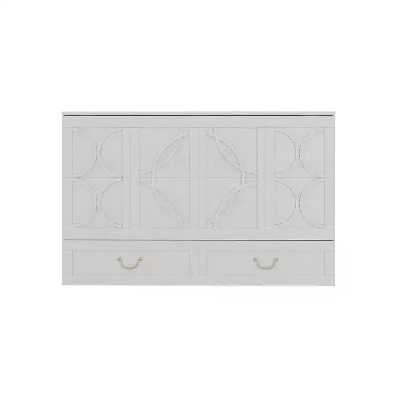 Cama de pared Queen Keloyid Haimyy de madera maciza con cargador integrado y cajón resistente