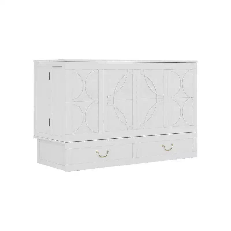 Cama de pared Queen Keloyid Haimyy de madera maciza con cargador integrado y cajón resistente
