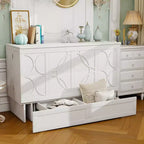 Cama de pared Queen Keloyid Haimyy de madera maciza con cargador integrado y cajón resistente