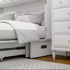 Cama de pared Queen Keloyid Haimyy de madera maciza con cargador integrado y cajón resistente