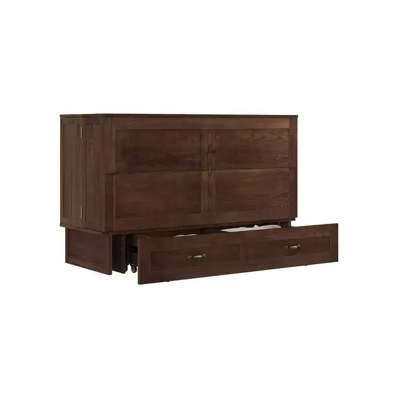 Cama de pared Queen Keloyid Haimyy de madera maciza con cargador integrado y cajón resistente