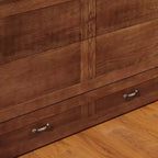 Cama de pared Queen Keloyid Haimyy de madera maciza con cargador integrado y cajón resistente