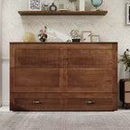 Cama de pared Queen Keloyid Haimyy de madera maciza con cargador integrado y cajón resistente