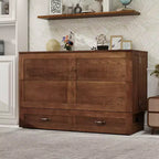 Cama de pared Queen Keloyid Haimyy de madera maciza con cargador integrado y cajón resistente